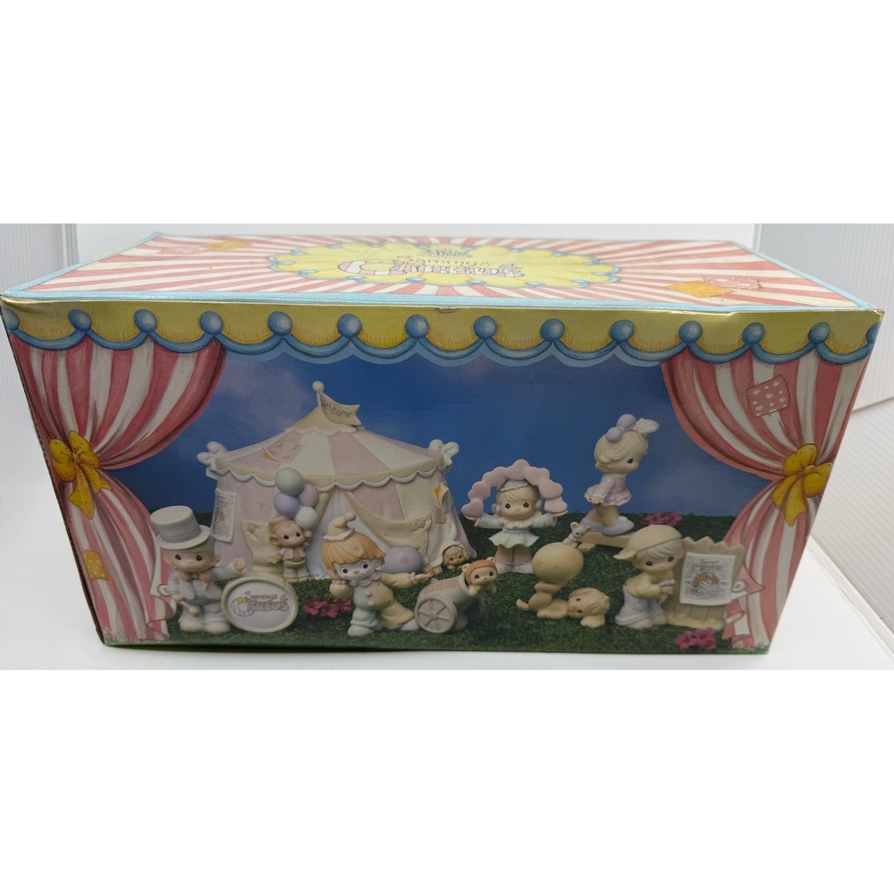 Enesco Precious Moments Sammy's Circus 7 Piece Set Night Light 604070 1993 Vtg